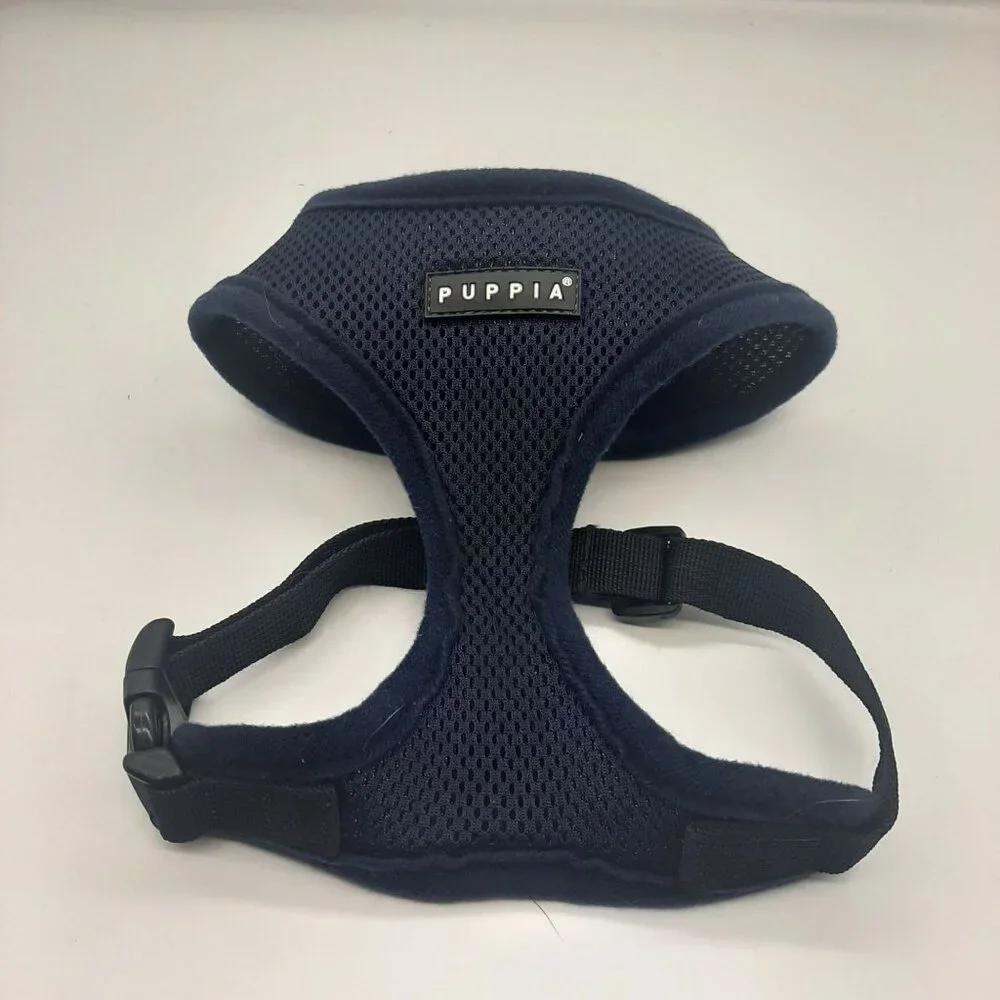 Puppia Adjustable Navy Blue Mesh Dog Harness M